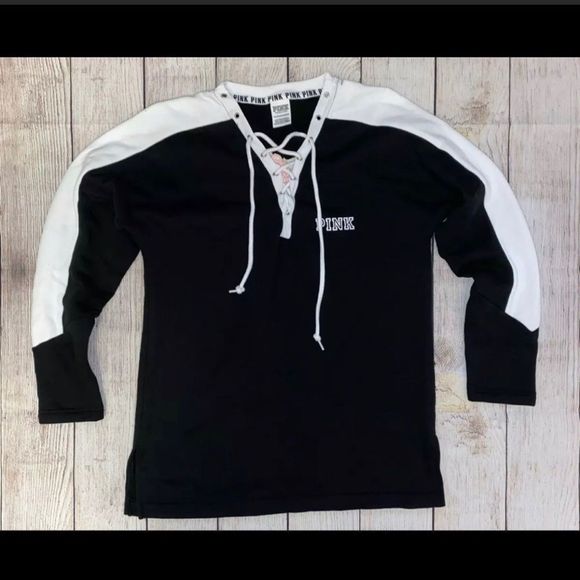 PINK Victoria’s Secret Rose Lace Up Varsity Sweetheart - Picture 4 of 7